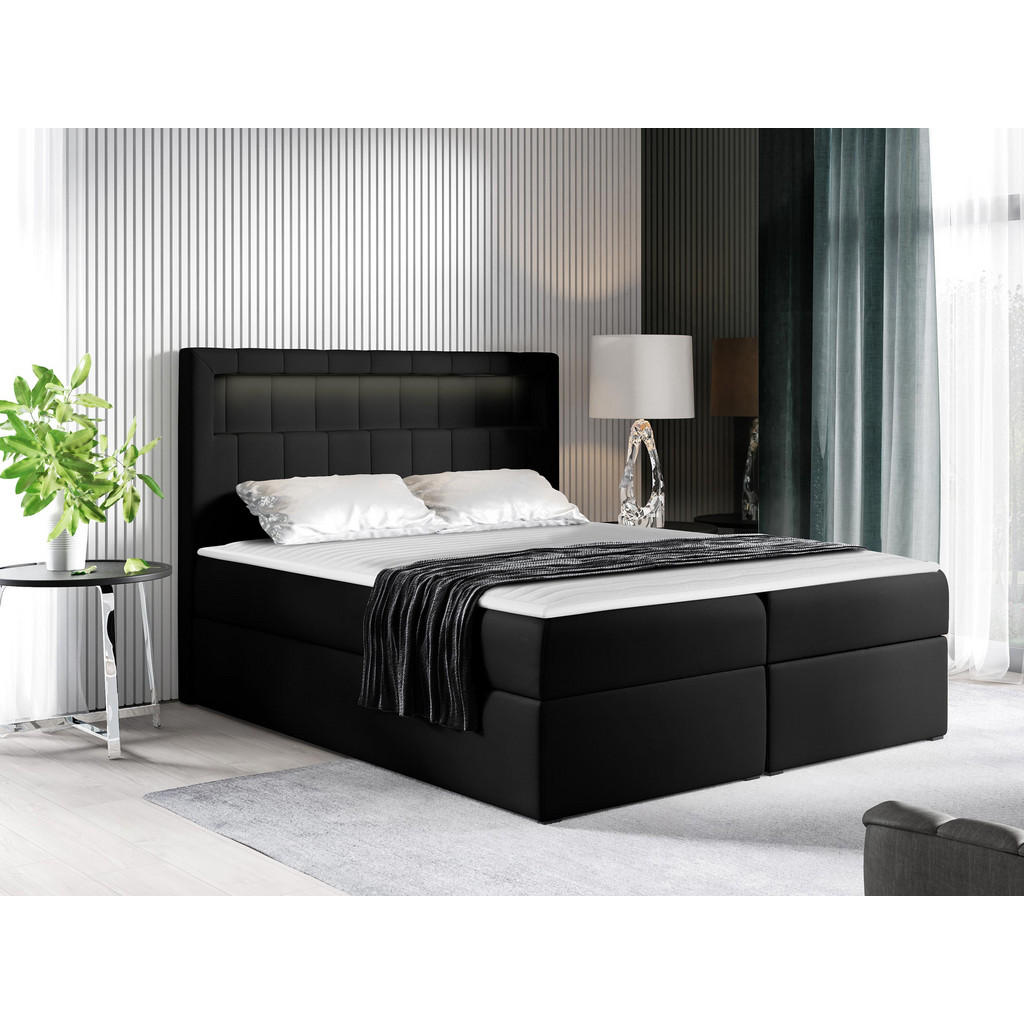 Thumbnail - Mirjan24 Boxbett, Schwarz, Textil, H3, Höhe ca. 22 cm, Rechteckig, 120x200 cm, Schlafzimmer, Betten, Boxspringbetten