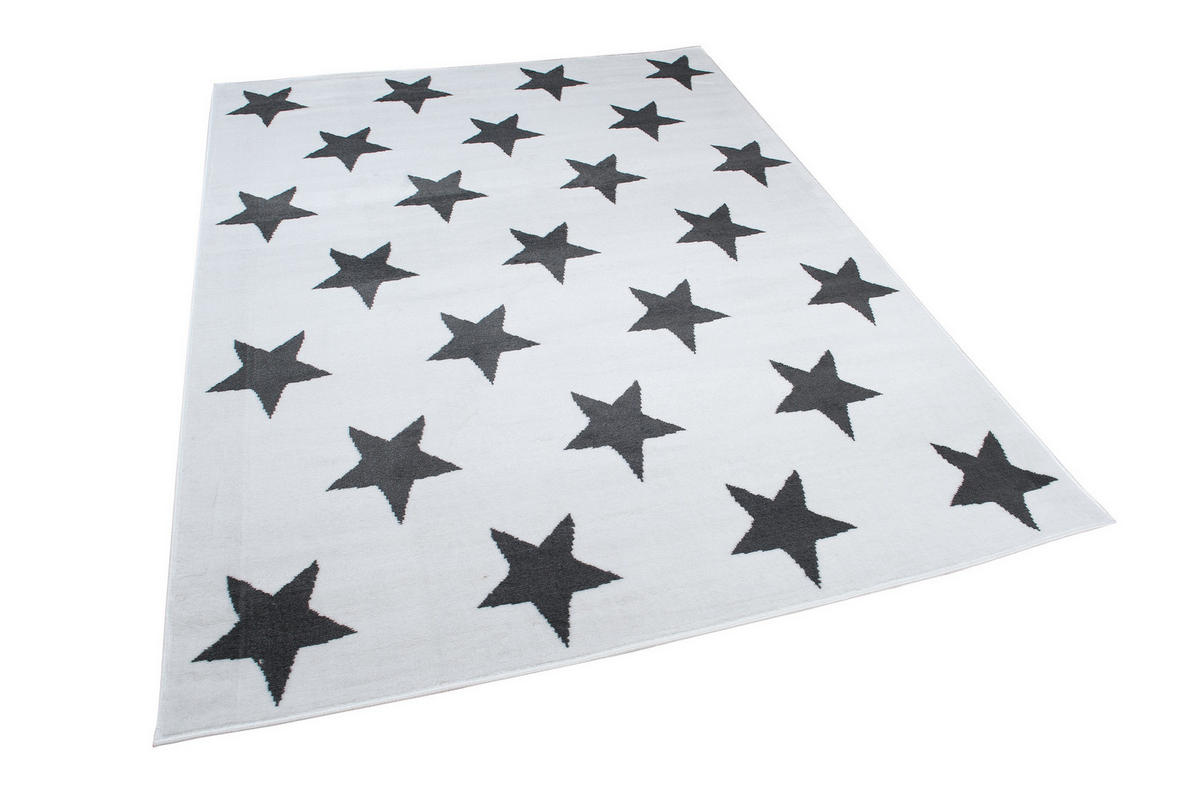 TEPPICH LUXURY Weiß Geometrisch Sterne 200/300 cm - Weiß, Textil (200/300cm) - Tapiso