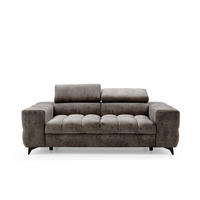 2-SITZER-SOFA PUDDING 209 cm Velours Braun - Schwarz/Braun, Holz/Textil (209/93/100cm) - Muffo