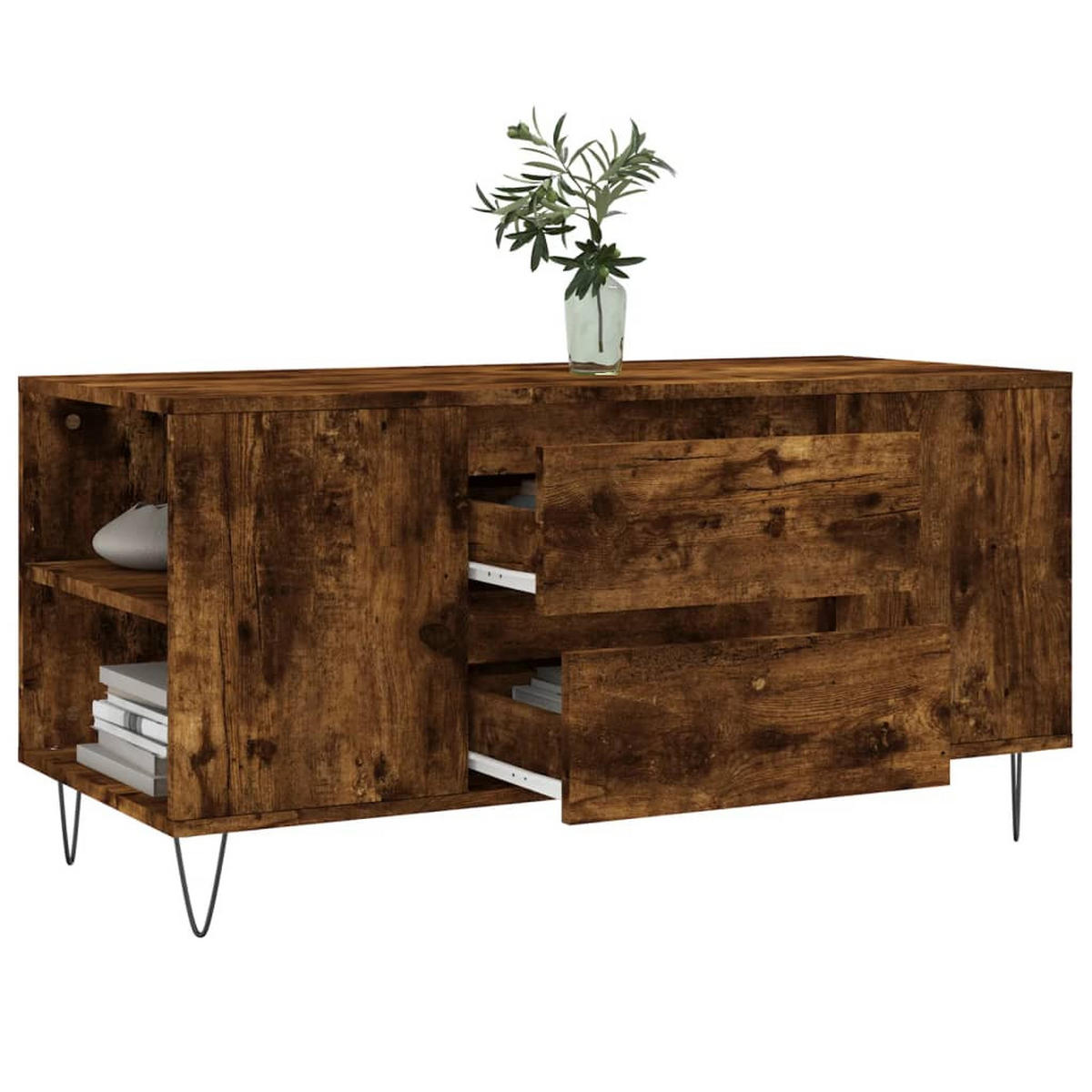 COUCHTISCH Räuchereiche 102x44,5x50 cm Holzwerkstoff - Braun, Holzwerkstoff (102/102/50cm) - furnicato