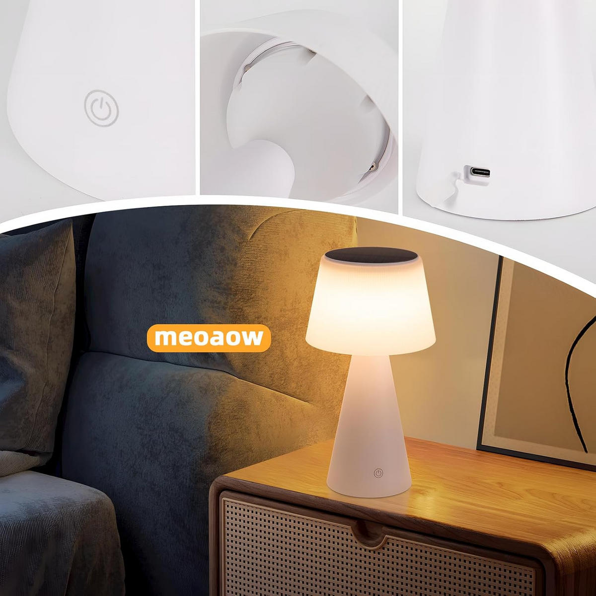 TISCHLEUCHTE Strahlig 13/23.9/13 cm - Weiß, Metall (13/13/23.9cm) - ZMH