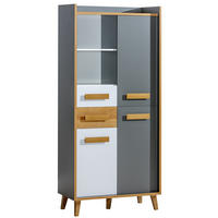 BÜCHERREGAL FIABA 90/195,2/55 cm Wohnzimmerregal Hochschrank Regal Anthrazit - Anthrazit, Holzwerkstoff (90/195.2/55cm) - MASSENO