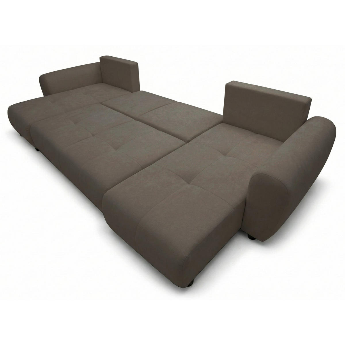 ROHOVÁ SEDAČKA U Olido tmavě béžový samet - černá/kapučínová, textil/plast (315/82/150cm) - Selsey