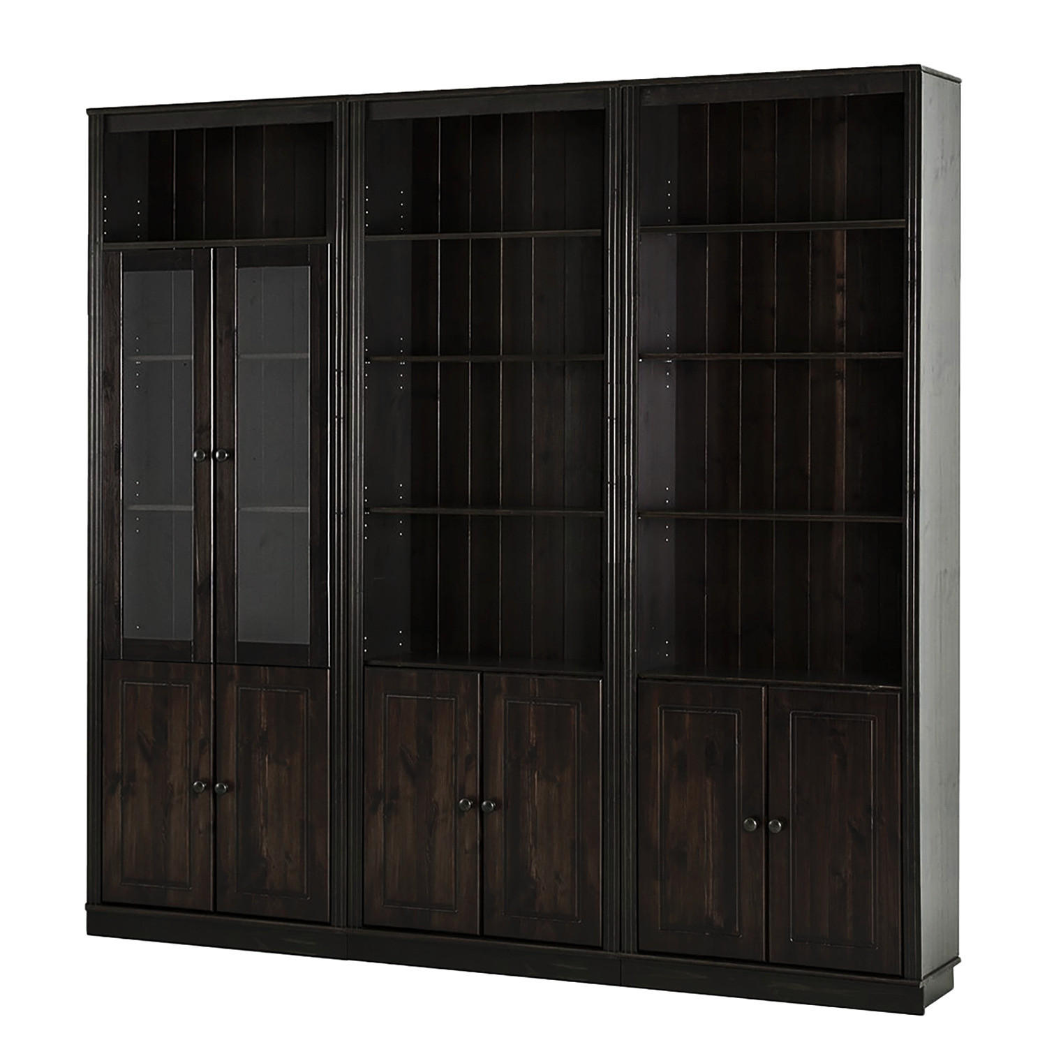 BÜCHERWAND - Kiefer massiv, Typ F - Braun, Holz (222/223/37cm) - home24