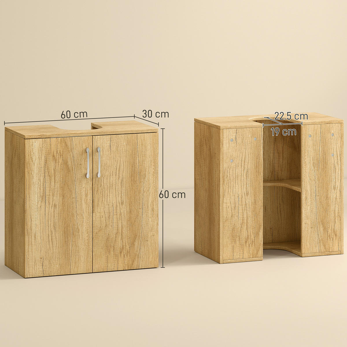 HÄNGESCHRANK Holzfarbe 1 Stück - Beige, Kunststoff (60/60/30cm) - GiPP