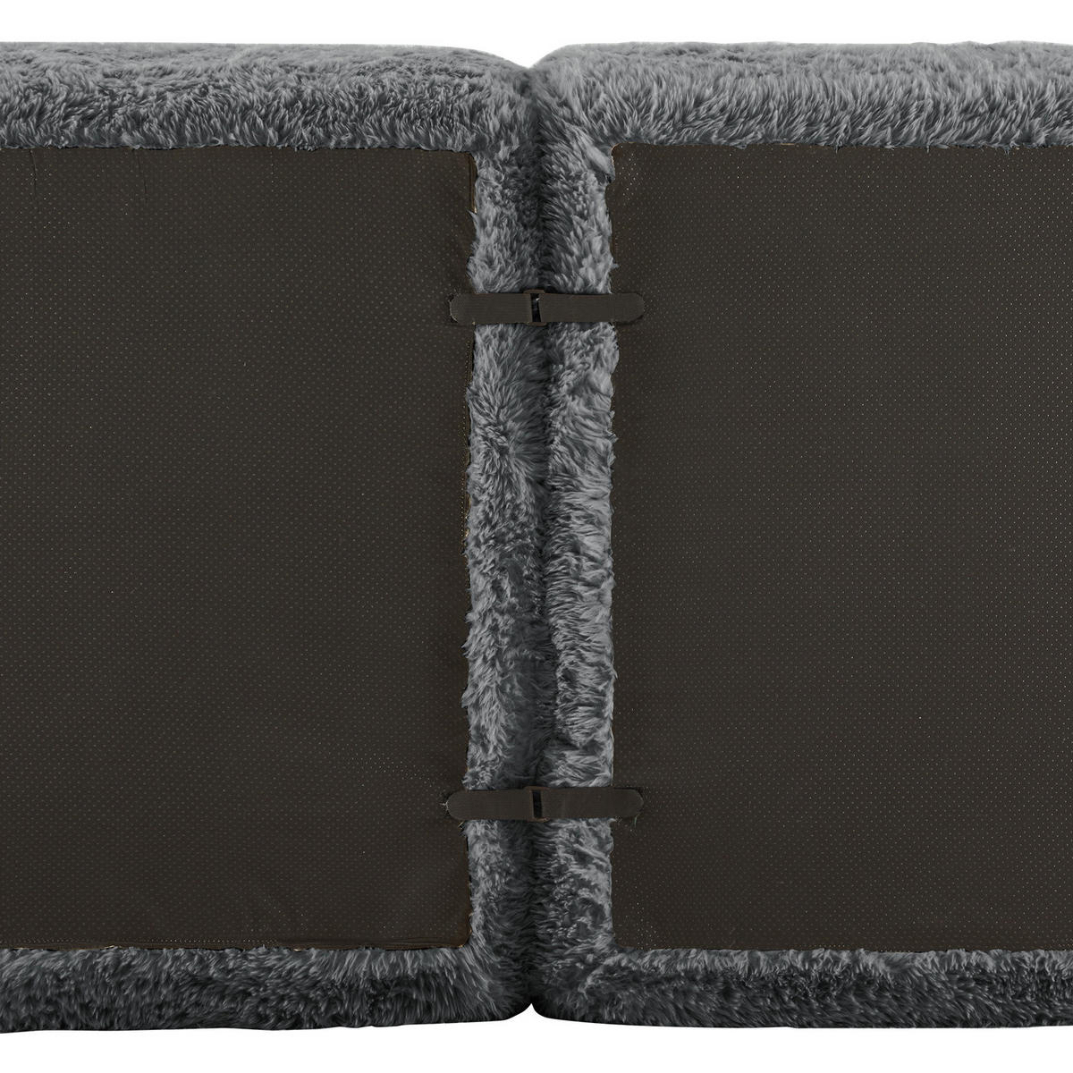 SOFA Modulares 3-Sitzer, keine Montage erforderlich, Webpelz-Bezug, Grau - Grau, Textil (104/73/291cm) - Meubles Cosy