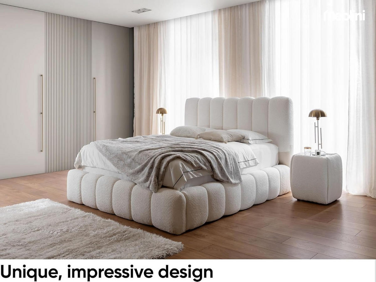 POLSTERBETT Carlos - Ecru, Textil (200/200cm) - Meblini