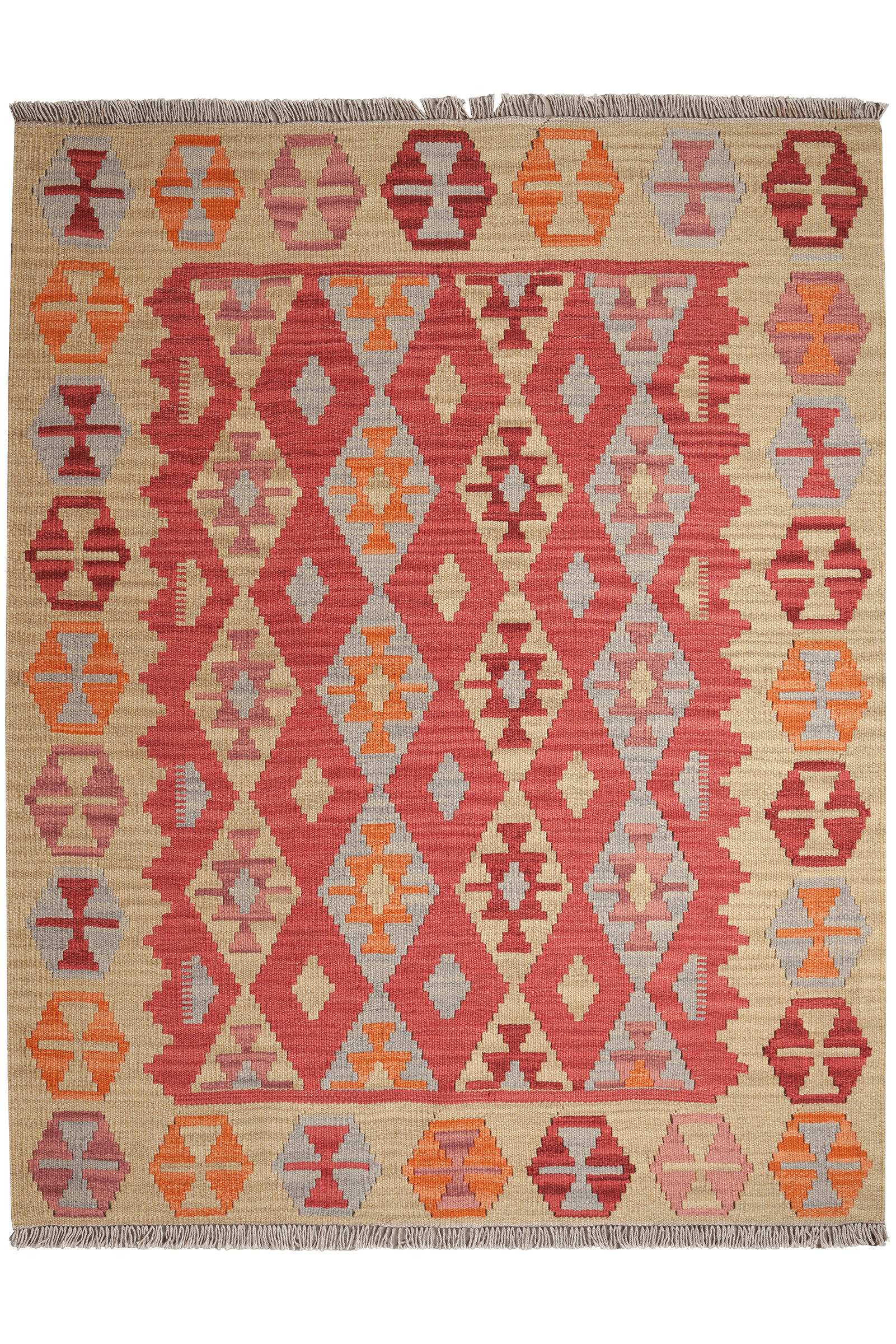 Looma Kelim-Teppich Rot 133x171 cm