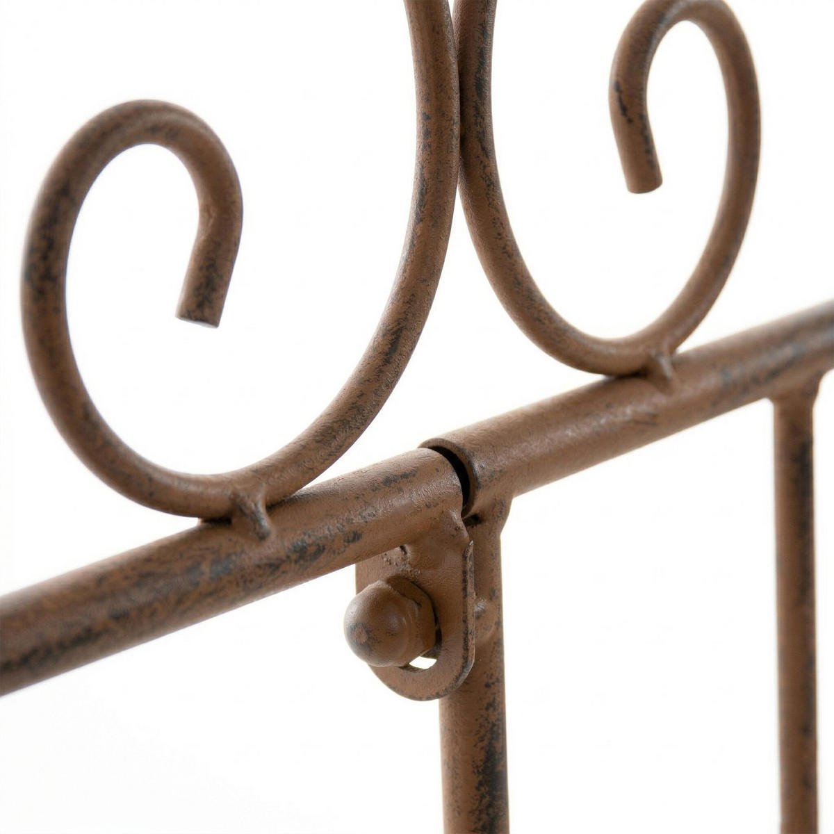 GARTENZAUN Metall antik braun - Braun, Metall (124/116cm) - CLP