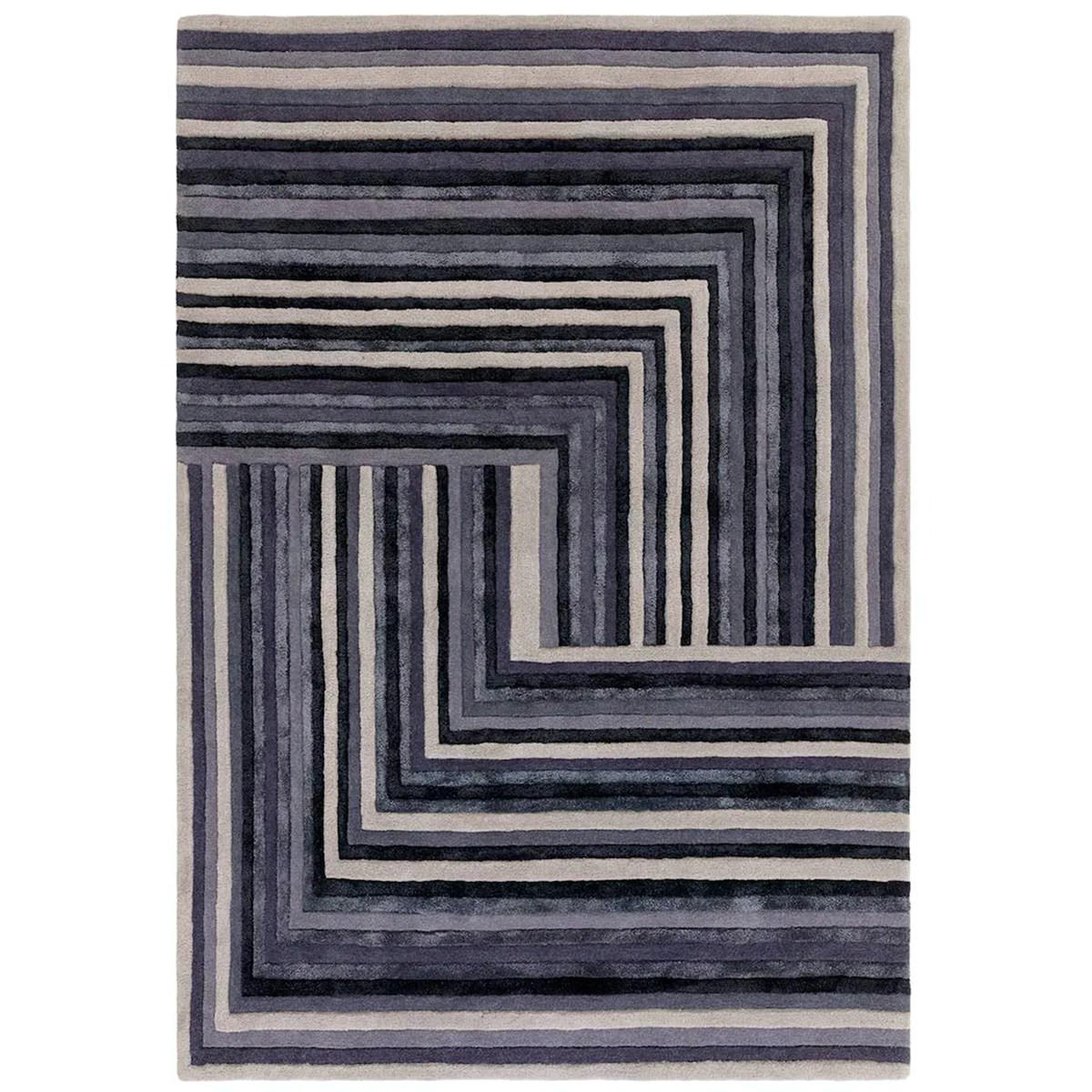 TEPPICH Moderner aus Wolle für Wohn- und Schlafzimmer NETO Blau 200 x 300 cm - Blau, Naturmaterialien (200/300cm) - Novatrend