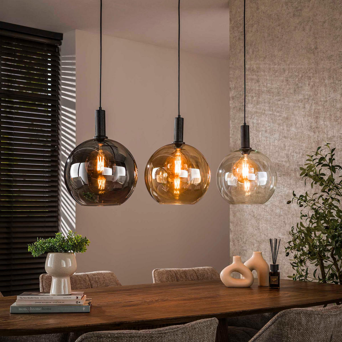 HÄNGELAMPE Sfera Schwarz 30/115/150 cm - Schwarz, Glas (30/115/150cm) - Hoyz Collection