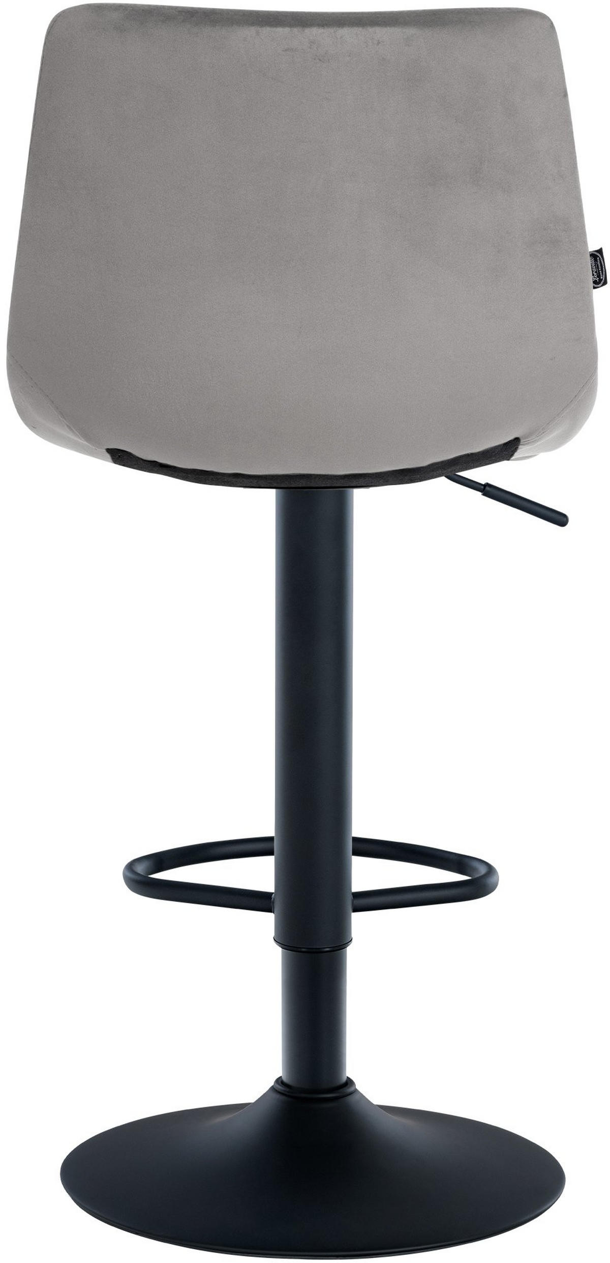 BARHOCKER Samt grau - Schwarz/Grau, Textil/Metall (43/87/46.5cm) - CLP