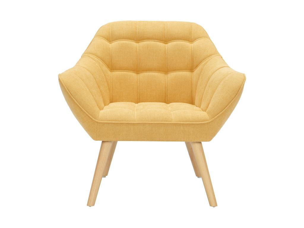 SESSEL - Stoff - Senfgelb - CASERTA - Gelb, Textil (73/77/82cm) - Vente-Unique