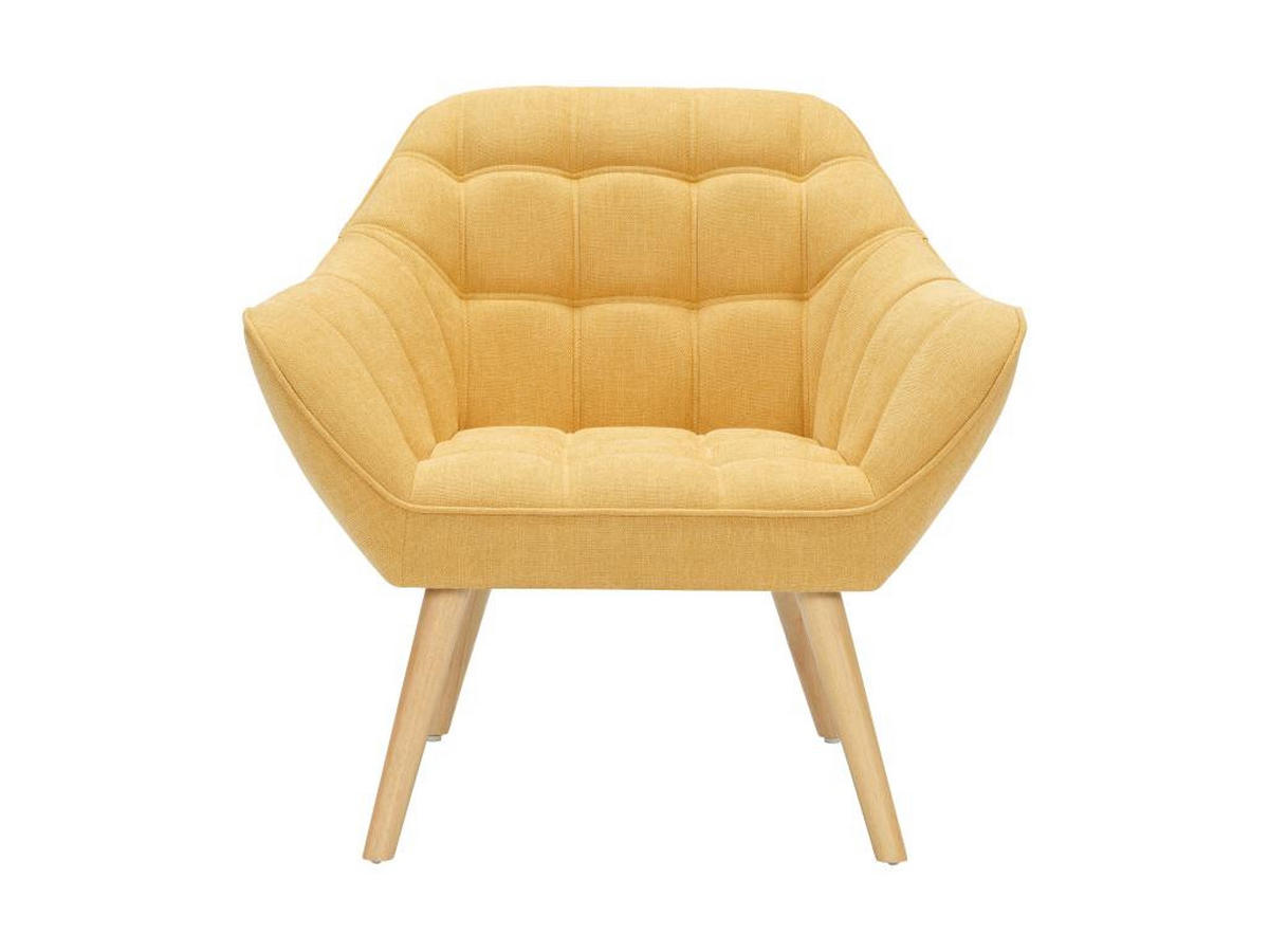 SESSEL - Stoff - Senfgelb - CASERTA - Gelb, Textil (73/77/82cm) - Vente-Unique
