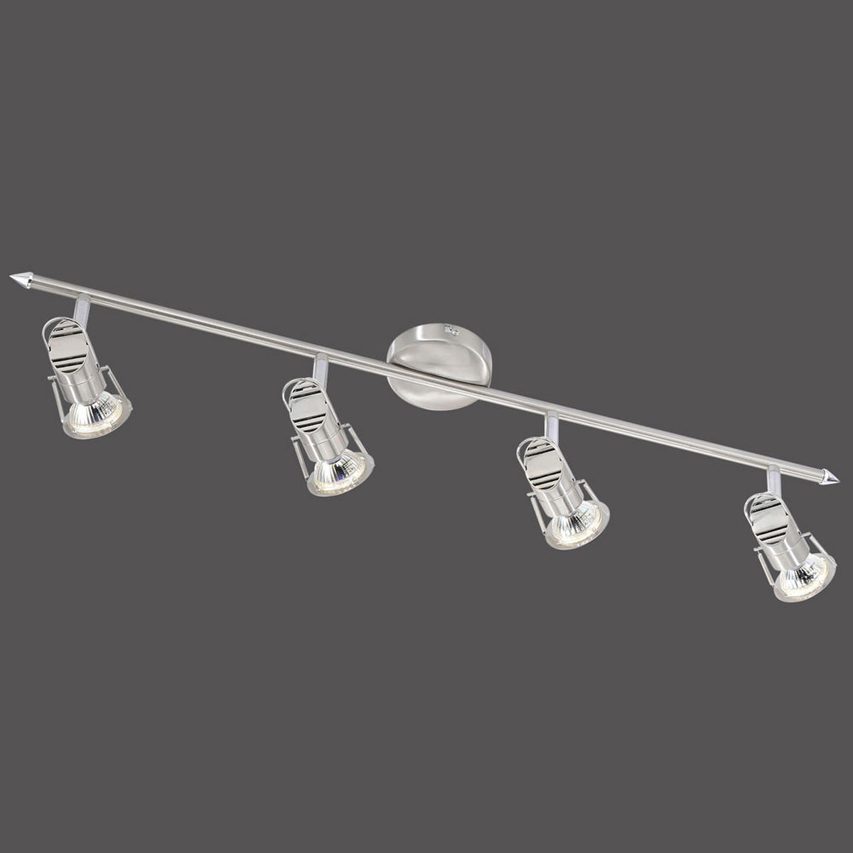 LED DECKENSTRAHLER Stahl Silber - Silberfarben, Metall (80/9.5/14.2cm)