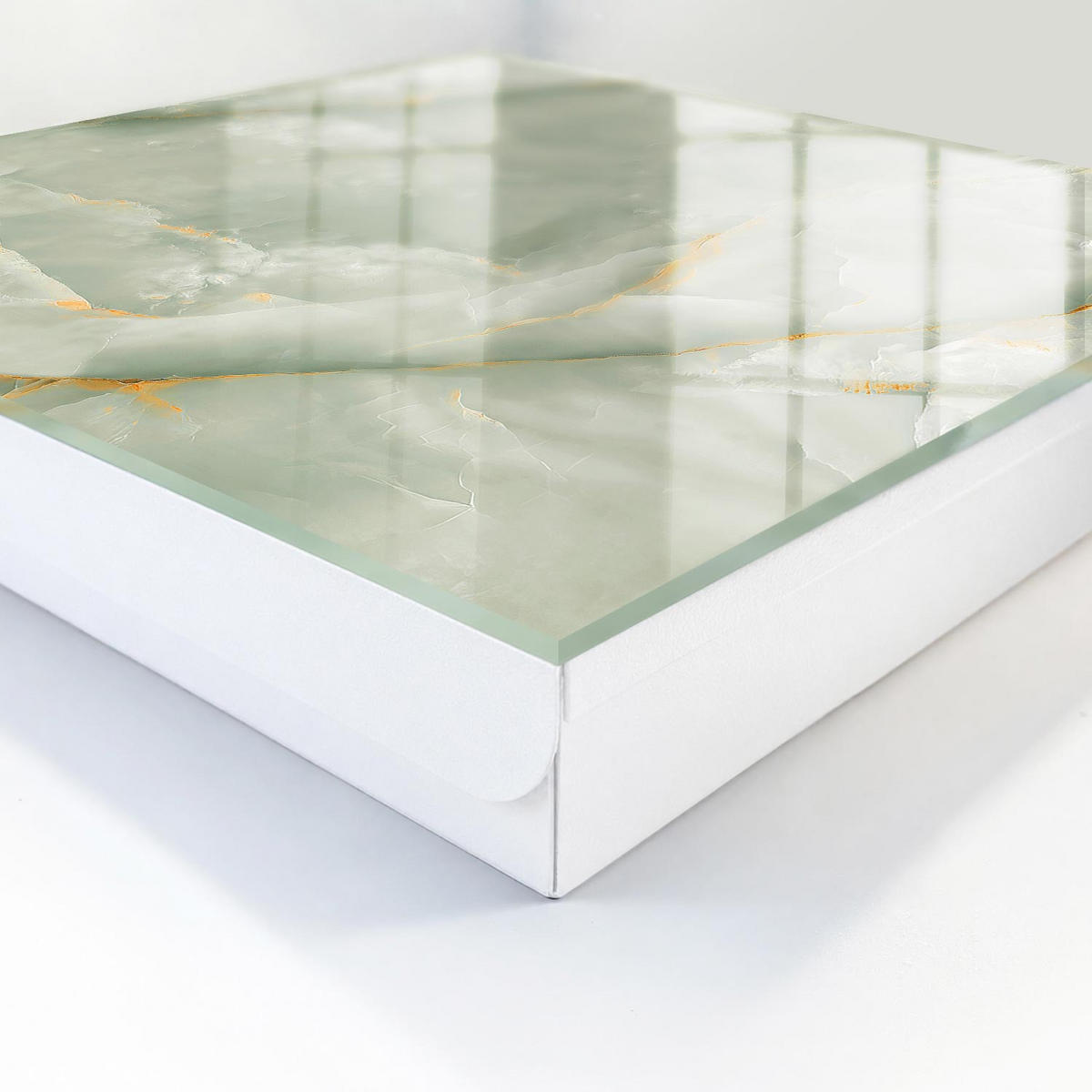 SCHLÜSSELBOX Weiß 30x30 cm – Türöffnung nach rechts - Elegante Textur - Creme, Metall (30/30/5cm) - TULUP