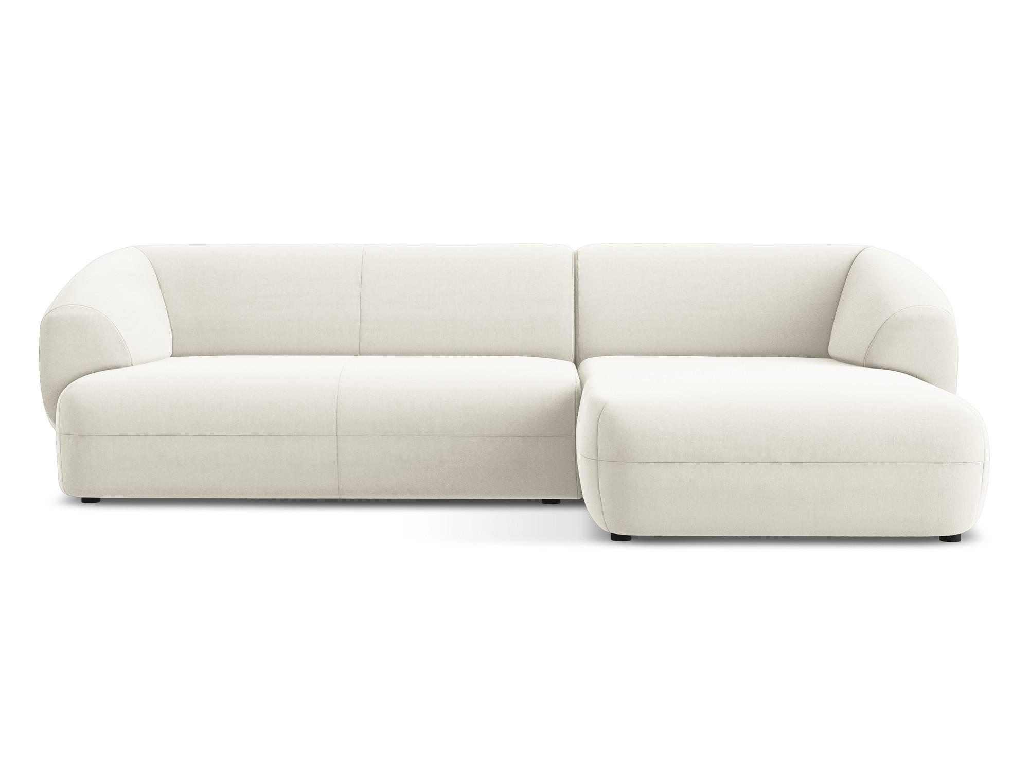 ECKSOFA Rechts Samt Stoff Beige - Beige/Creme, Kunststoff/Textil (280/156cm) - Makamii