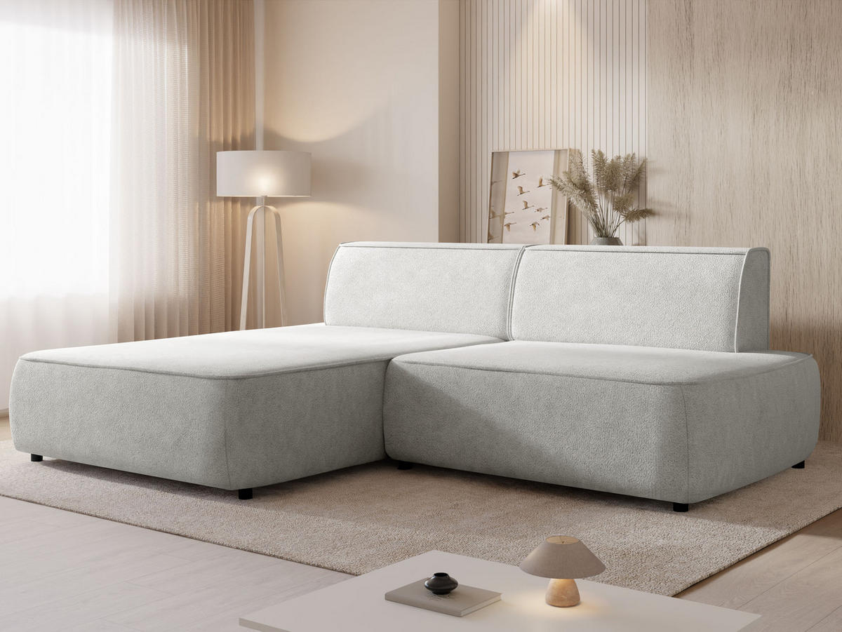 ECKSOFA Zuno, Seite: Links - Hellgrau/Schwarz, Holz/Kunststoff (254/162cm) - MIRJAN24