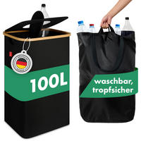 PFANDFLASCHEN-SAMMELBEHÄLTER 100L Schwarz - Schwarz, Kunststoff (34/3/42cm) - Blumtal
