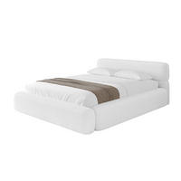 POLSTERBETT mit Bettkasten und Lattenrost, Bett mit Matratze H3/H4 - ENORA-V1 200x200 Weiß - Weiß, Holzwerkstoff/Textil (200/200cm) - ALTDECOR