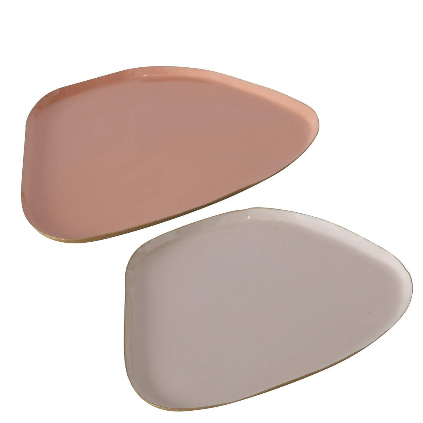 TABLETT Soofty 2er-Set - Rosa, Metall (1cm) - Boltze Home