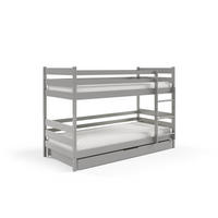 ETAGENBETT SIMBA mit Bettkasten 80x160 cm Hellgrau - Hellgrau, Holz (80/160cm) - MASSENO