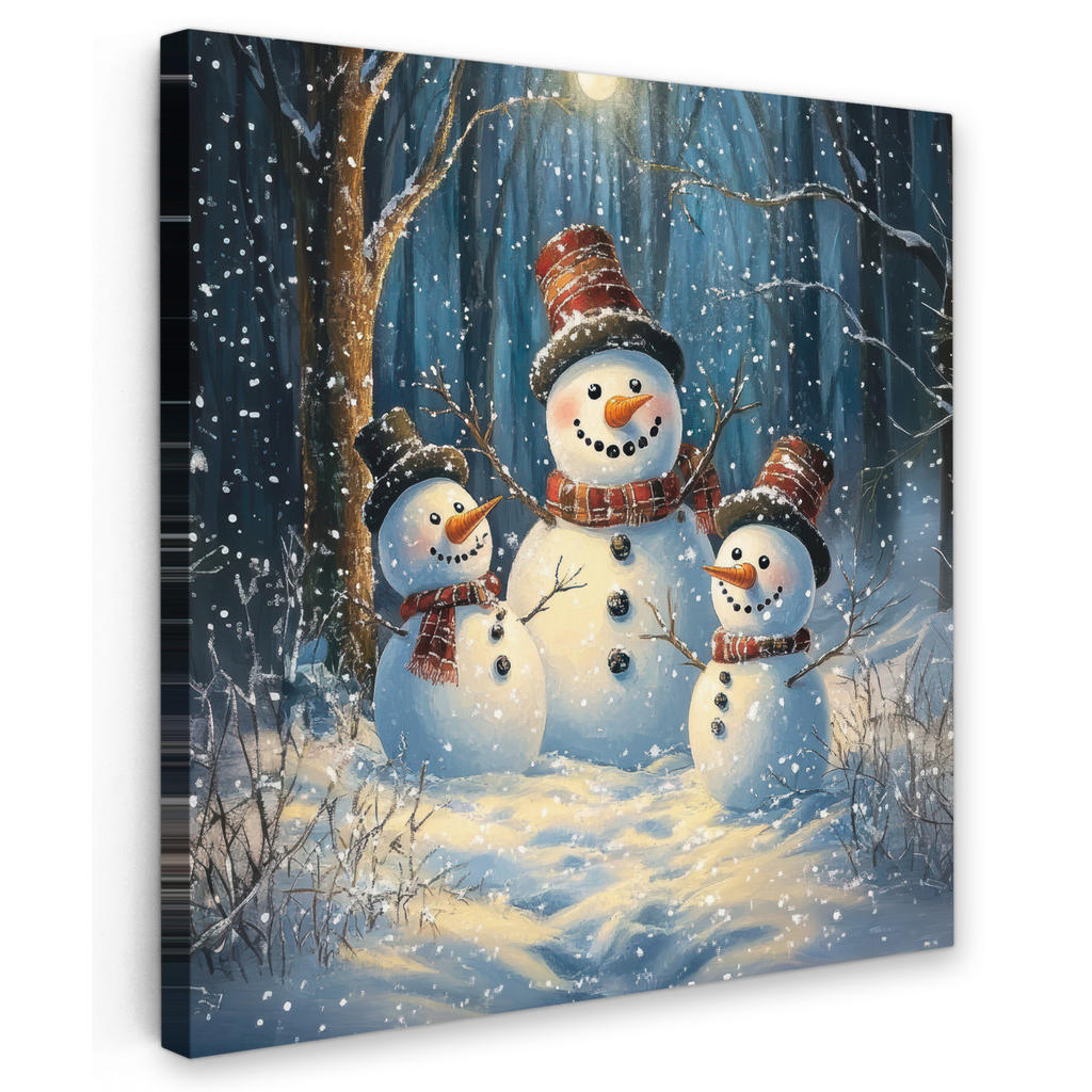 MuchoWow OBRAZ NA PLÁTNĚ Sněhulák - Sníh - Zima - Les 20x20 cm