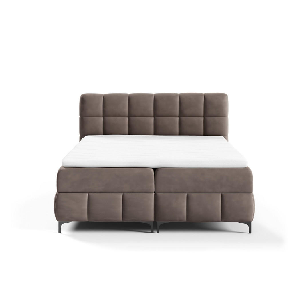 Thumbnail - Fun Möbel Boxbett, Mokka, Textil, 200x200 cm, Schlafzimmer, Betten, Boxspringbetten