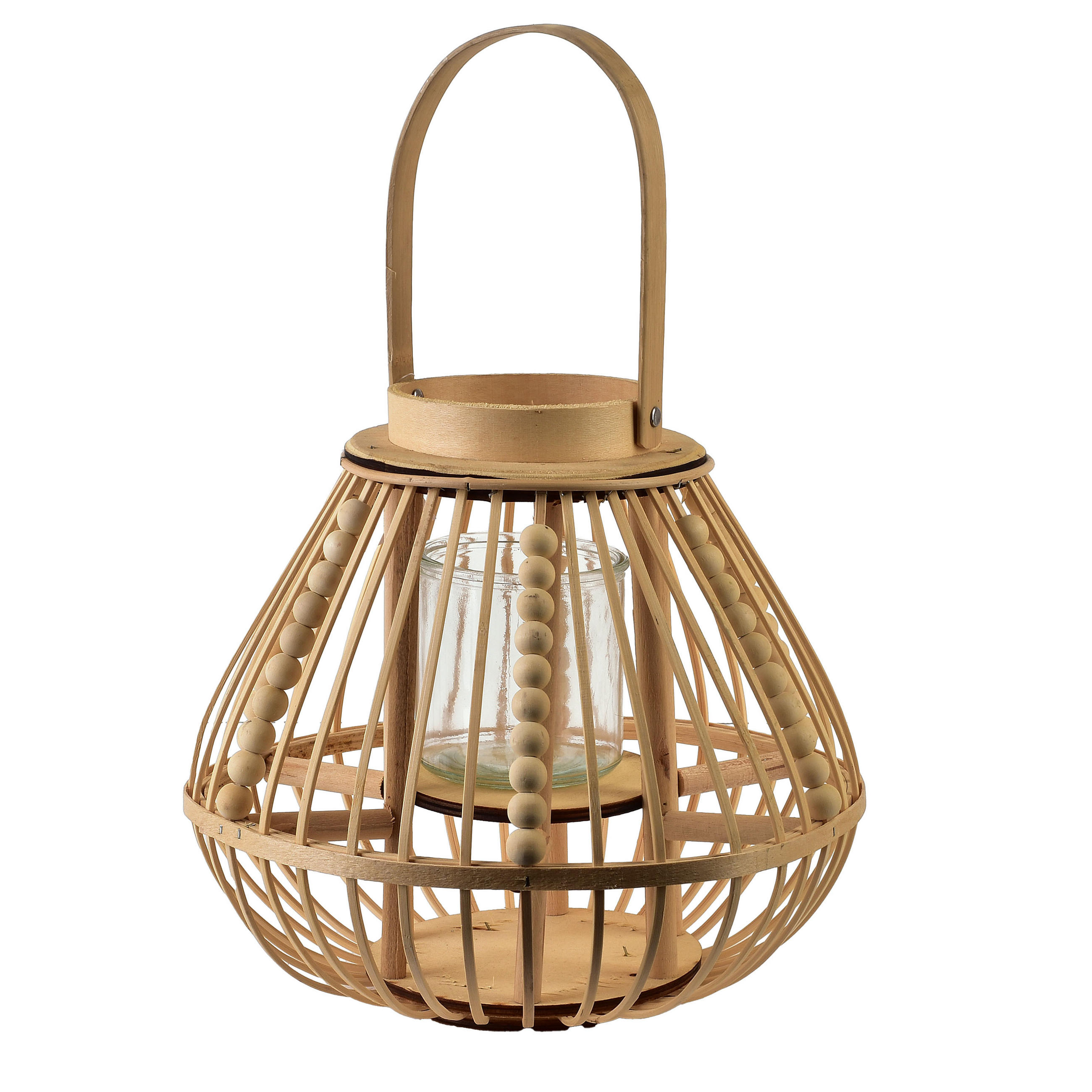 LATERNE Lucie Natural Natur 30xh28cm Weidengeflecht - Naturfarben, Naturmaterialen (30/28/30cm) - Mondex