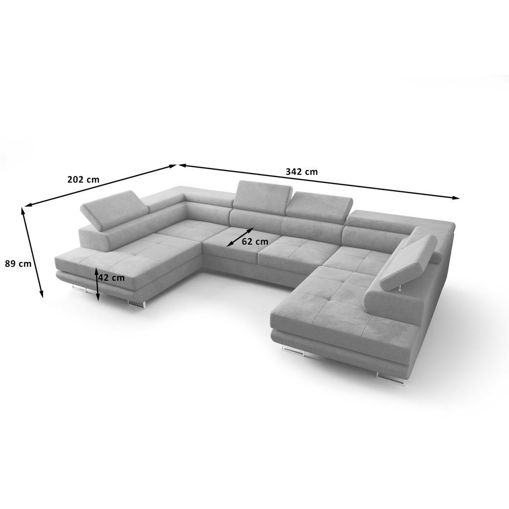 Thumbnail - O-Sofa Wohnlandschaft, Rot, Textil, 342x89x202 cm, Wohnzimmer, Sofas & Couches, Wohnlandschaften, Wohnlandschaften in U-...