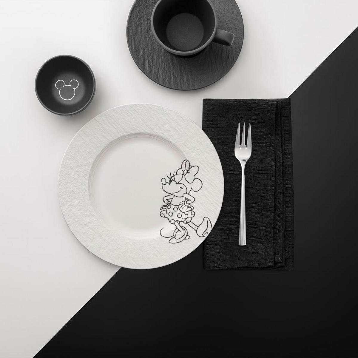 FRÜHSTÜCKS-/DESSERTTELLER Manufacture Rock blanc Mickey Mouse weiß ø 21,7 cm 6er Set - Weiß, Keramik (21.7cm) - Villeroy & Boch
