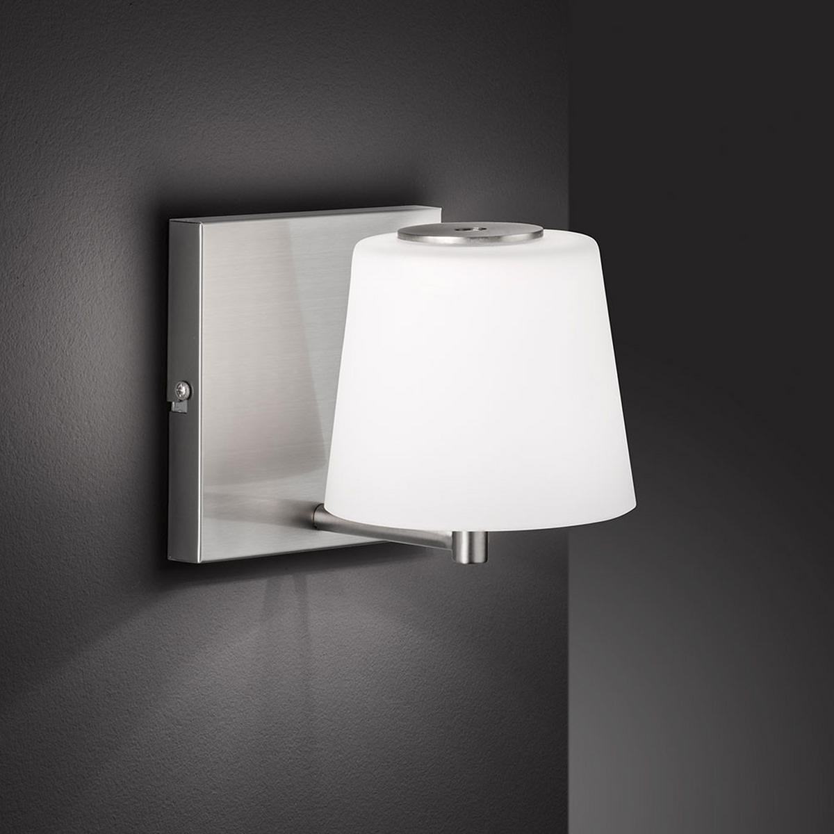 LED WANDLEUCHTE Metall Silber - Silberfarben, Glas (17/14/14cm) - Wofi