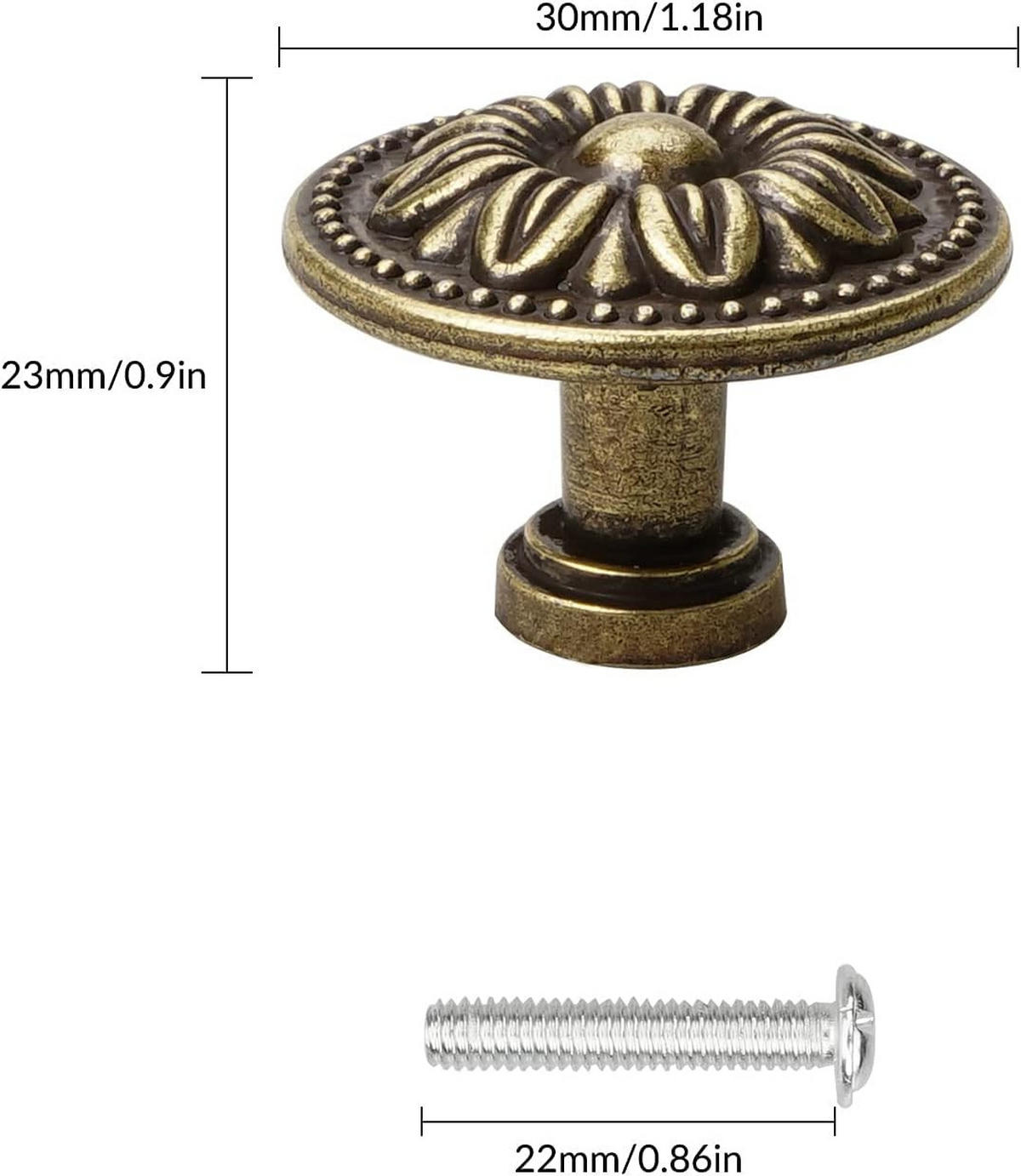 SCHRANKKNOPF Schwarz 12er-Set 30 mm - Orange, Kunststoff (3.2/2.5/3.2cm)