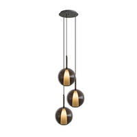 GALERIELEUCHTE Belluna 3-flammig Rauch Ø 24cm - Anthrazit, Glas (24/24/45cm) - s.luce