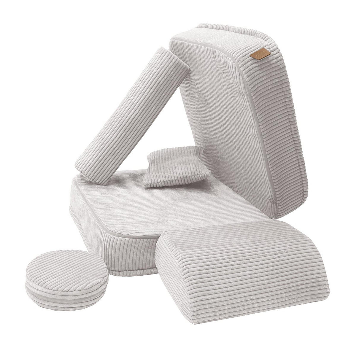 KINDERSESSEL modular 3-in-1 ausklappbar aus Cord in Ecru - Beige, Textil (60/50/50cm) - MeowBaby