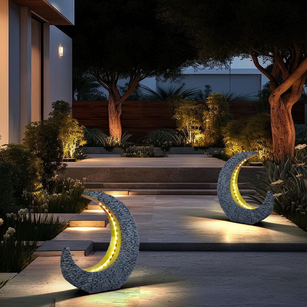 LED AUSSENLEUCHTE Solarleuchte steingrau gold - Grau, Kunststoff (28/9/31cm) - Globo Lighting