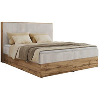 BOXBETT WOOD CLASSIC 180/200 - Beige Cord - H3 - Beige, Textil (180/200cm) - MKS