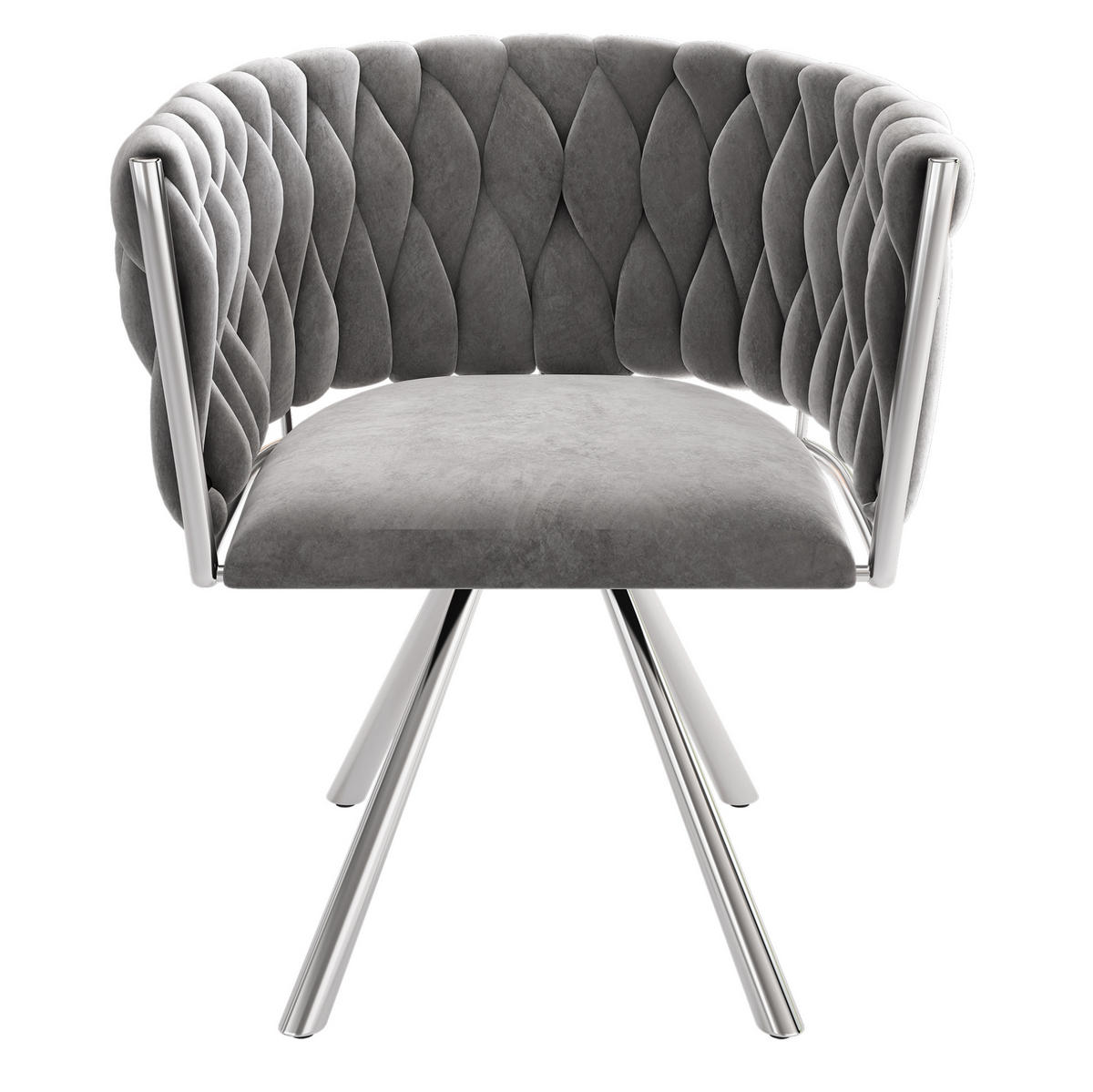 ESSZIMMERSTUHL 2er-Set Grau mit 360°-Drehfunktion - Grau, Metall (59/72/54cm) - MIVRAY