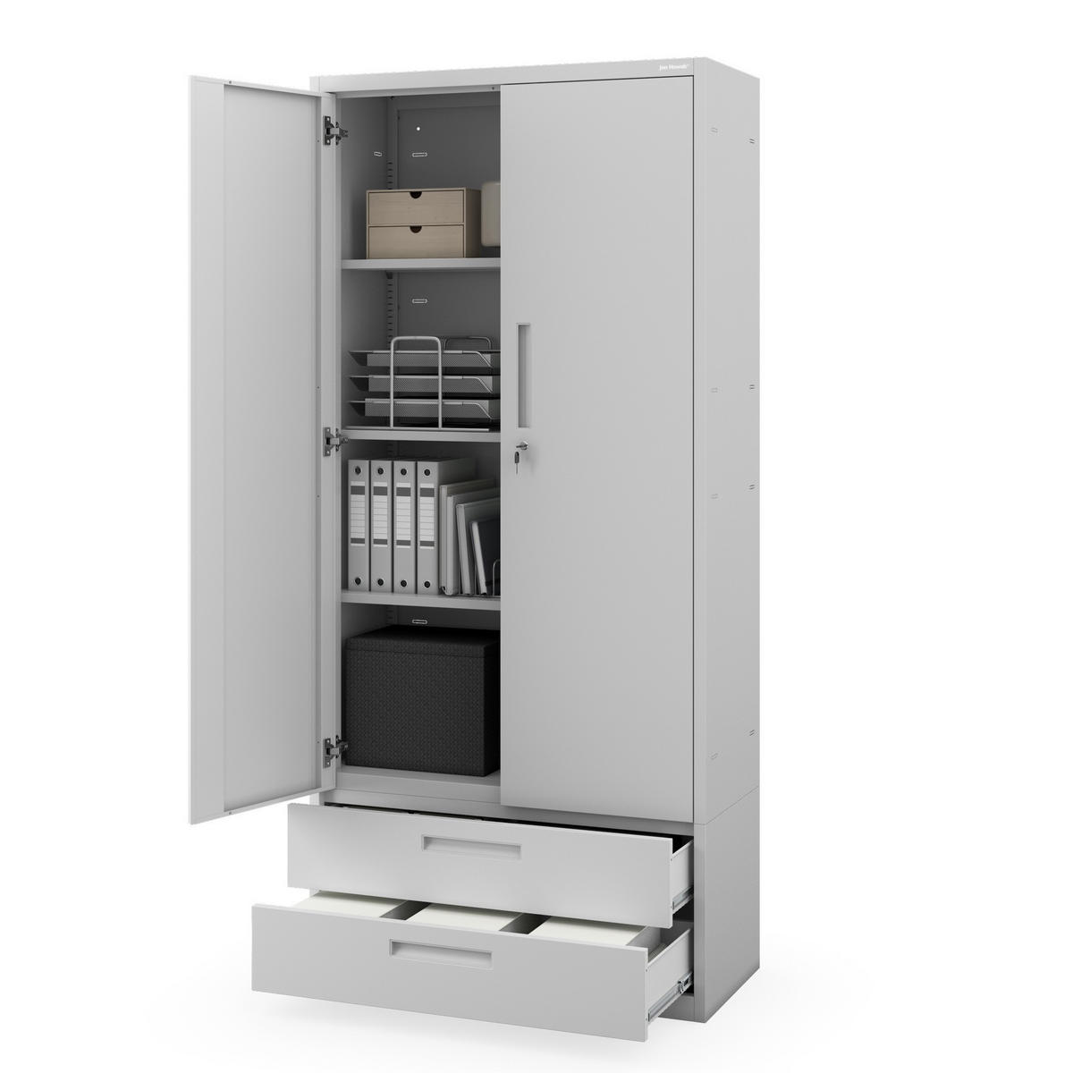 METALLSCHRANK Megan - Grau, Metall (90/195/40cm)