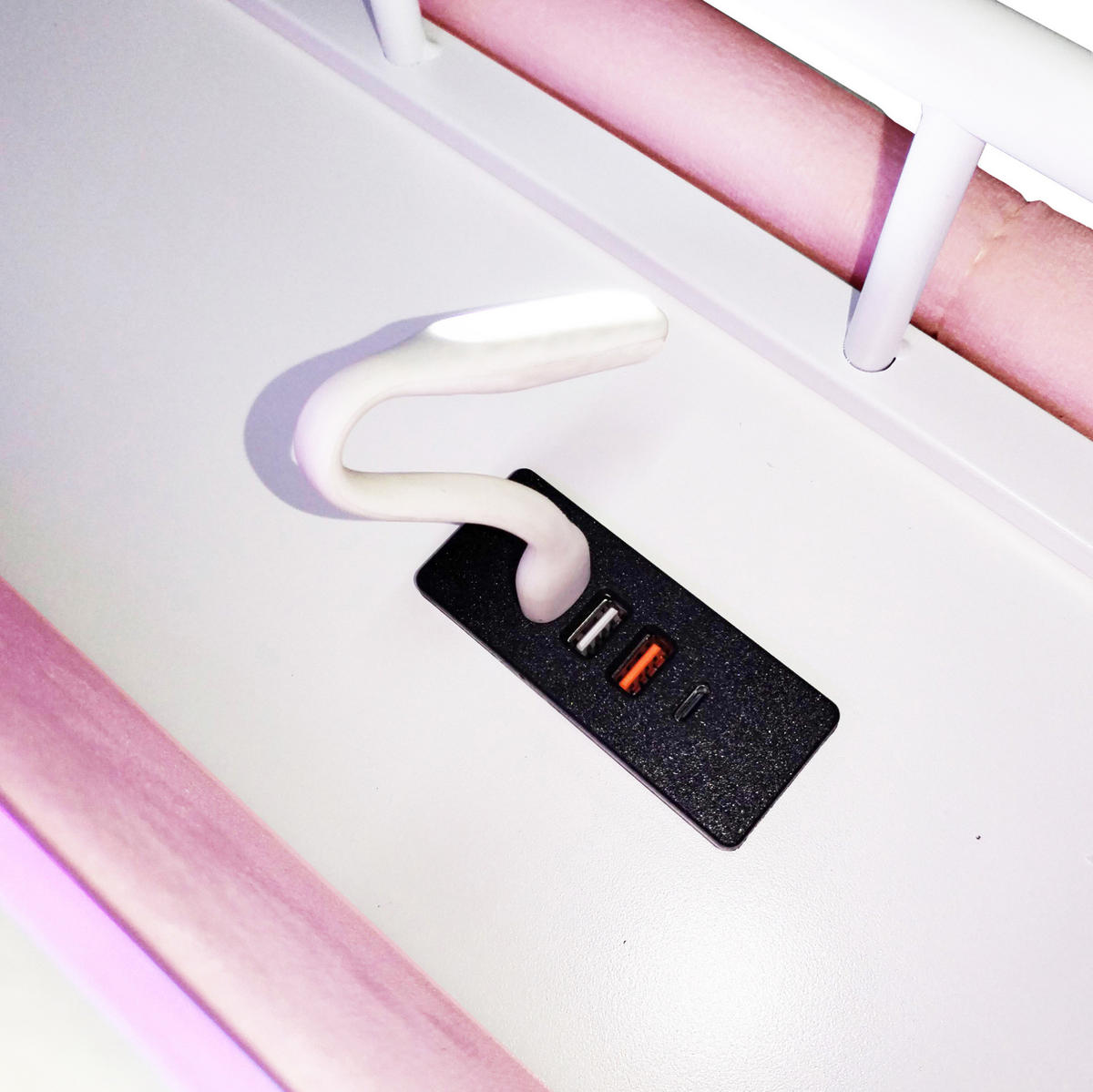 KINDERBETT mit LED, USB und Stauraum 90x200 cm Rosa - Pink, Metall (90/200cm) - Meubliv