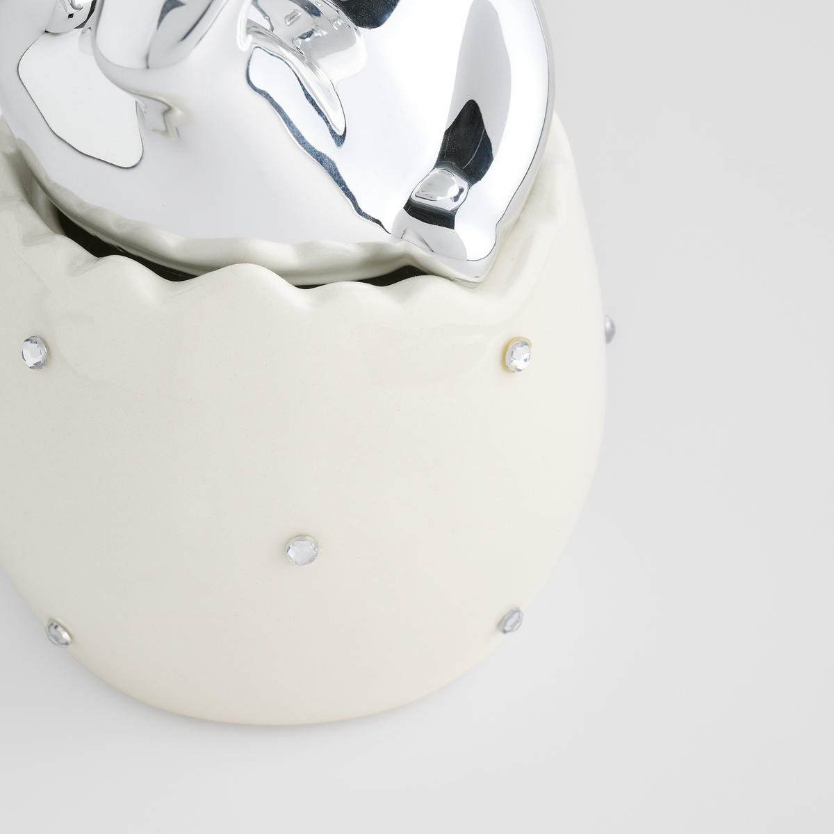 DEKOFIGUR Lapinio - Silberfarben, Keramik (14/21/11cm) - home&you