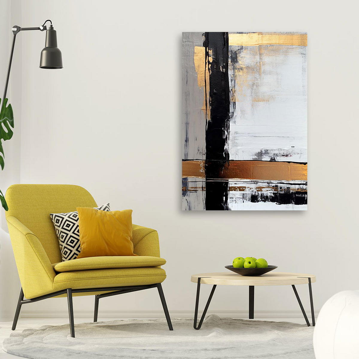 KUNSTDRUCK Gold 40/60 cm - Goldfarben, Textil (40/60cm) - KUNSTLOFT
