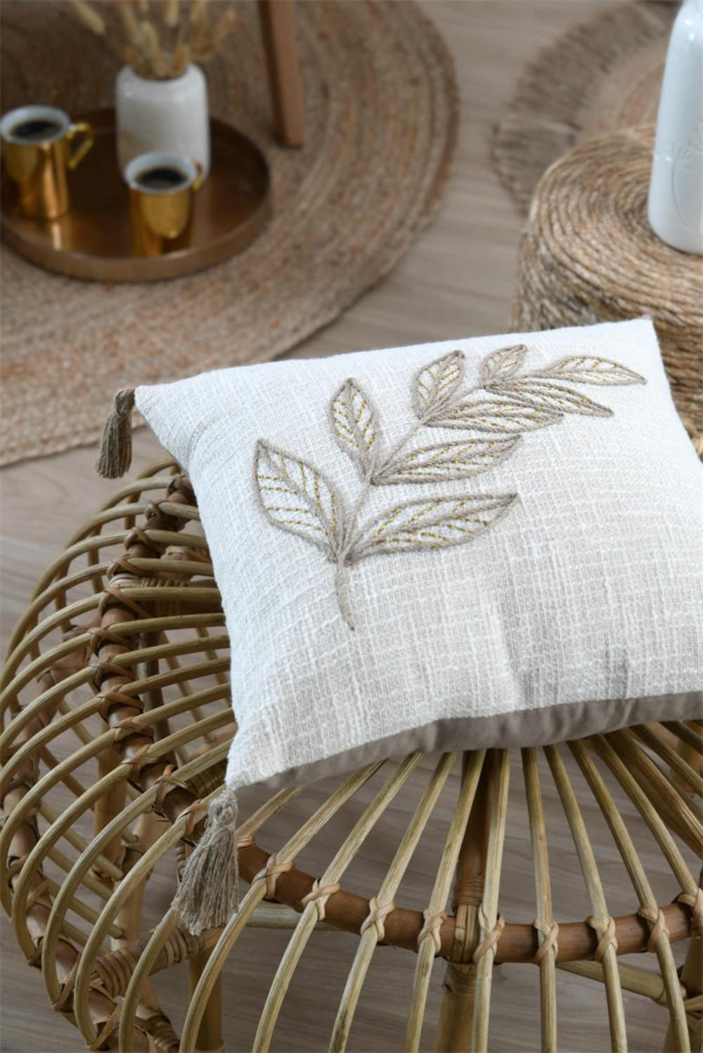 DEKOKISSEN Hemera 40/40 cm - Beige, Naturmaterialien (40/40cm)
