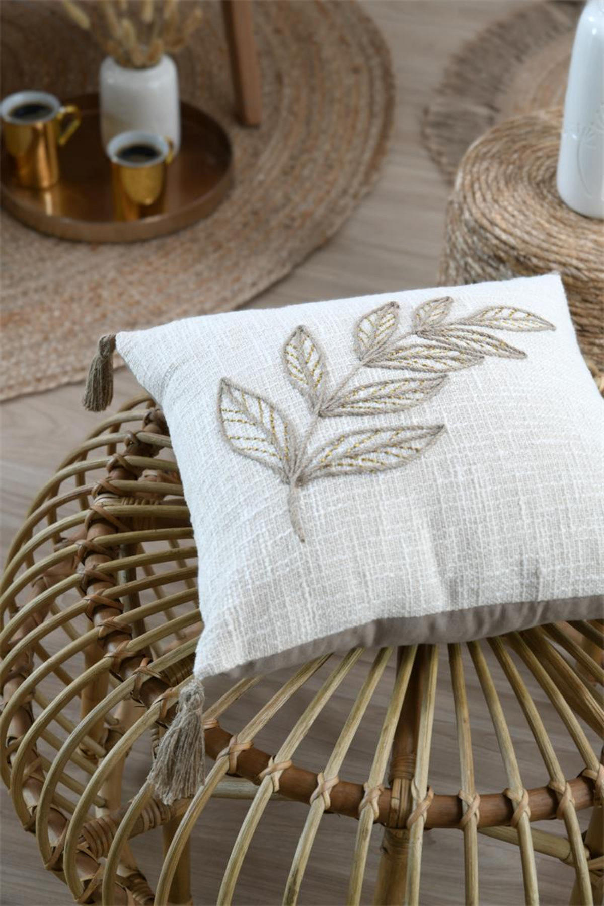 DEKOKISSEN Hemera 40/40 cm - Beige, Naturmaterialien (40/40cm)