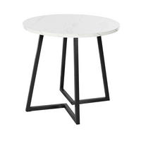 ESSTISCH, MDF mit Marmormuster & Metallgestell, Ø 80/75 cm, Schwarz - Schwarz, Holzwerkstoff (80/80/75cm) - Redom