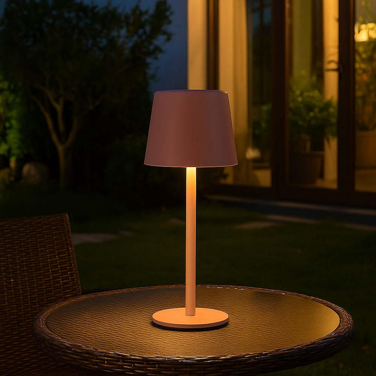 LED TISCHLEUCHTE Metall Rosa - Rosa, Metall (8.5/8.5/28cm) - Globo Lighting