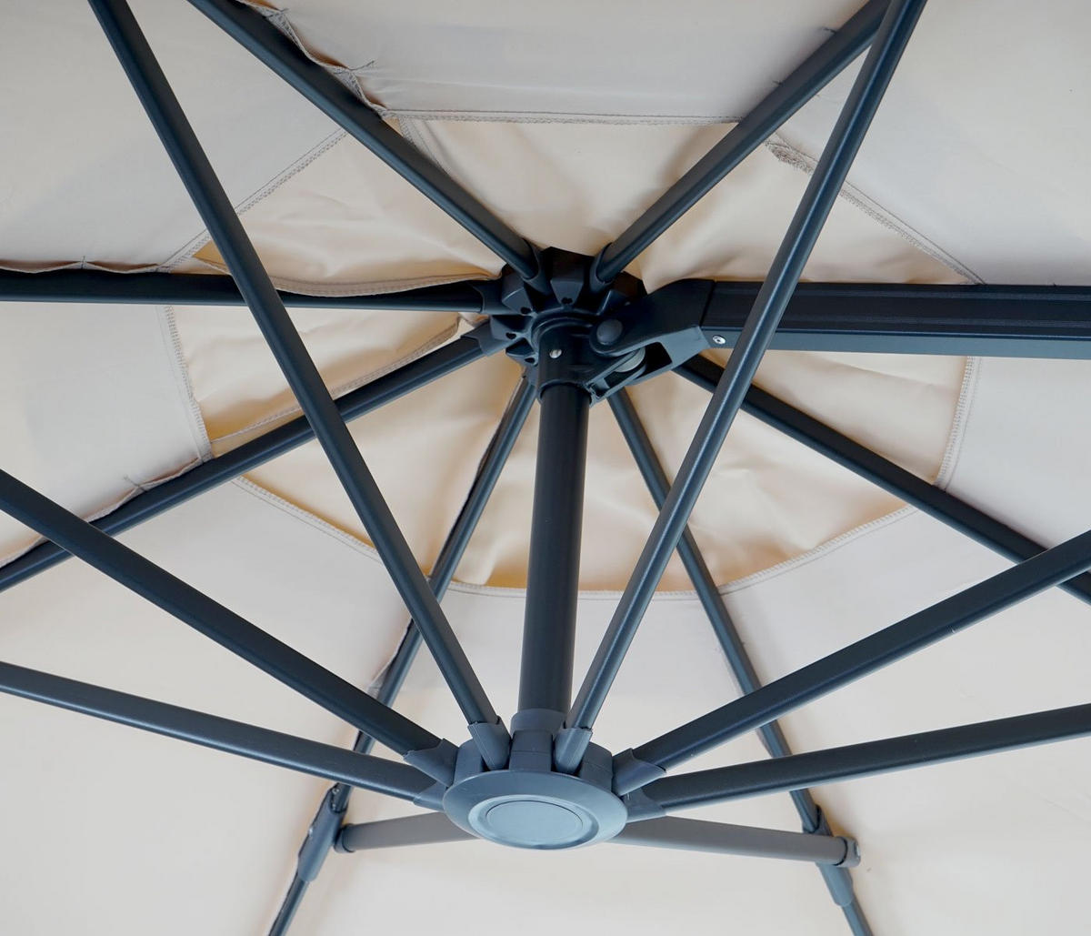 AMPELSCHIRM RUND Cremeweiß 400/400 cm - Weiß, Textil (420/400cm) - MCW