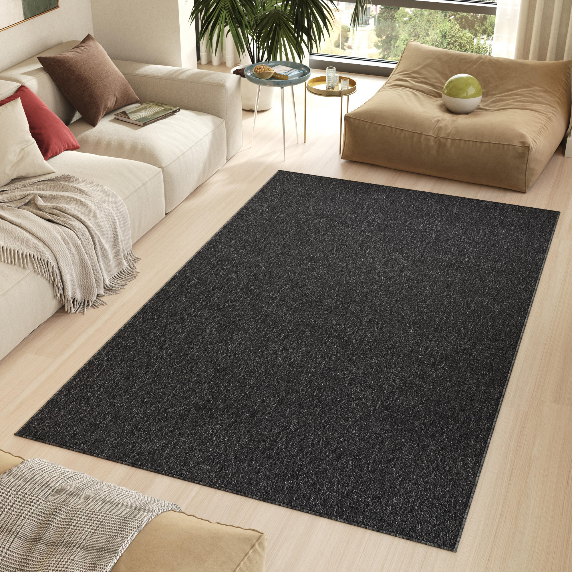 TEPPICH NIZZA Schwarz 240/340 cm - Schwarz, Kunststoff (240/340cm) - Tapiso