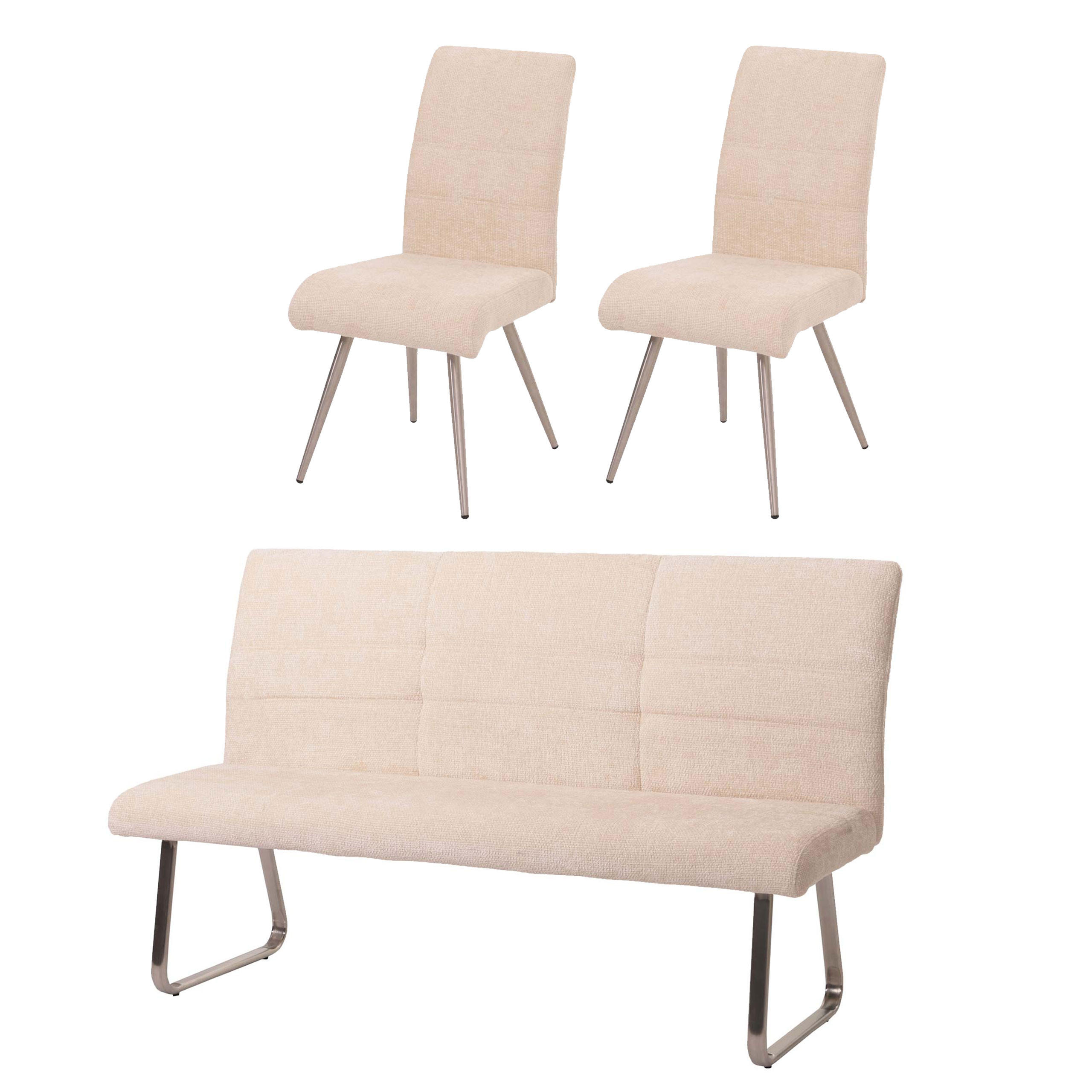 ESSZIMMER-SET Beige 3er-Set - Beige, Textil (180/99/65cm) - MCW