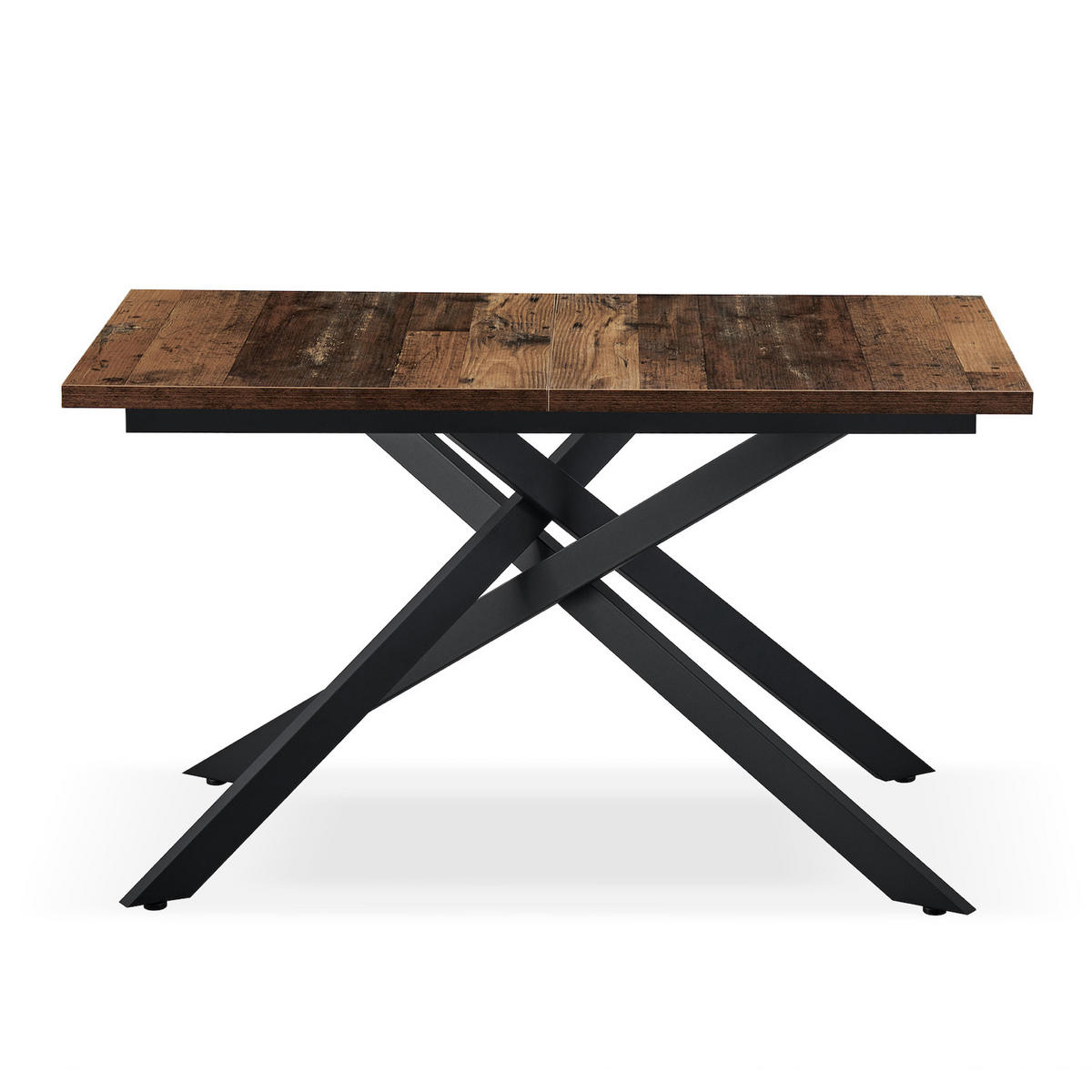 ESSTISCH LARS 120-160/80/76 cm Texas-Eiche - Schwarz/Braun, Holzwerkstoff/Metall (80/120/76cm) - B&D Home